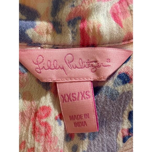 Lilly Pulitzer Seagate Cover Up Women's Size XXS/XS Colorful Tassel Caftan Beach - Picture 3 of 10